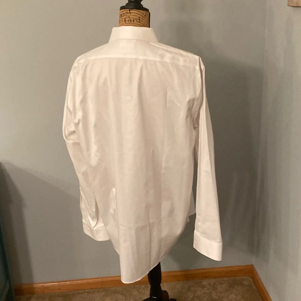 Calvin Klein White Dress Shirt Men's Size 17.5/34-35 XL - Picture 3 of 9